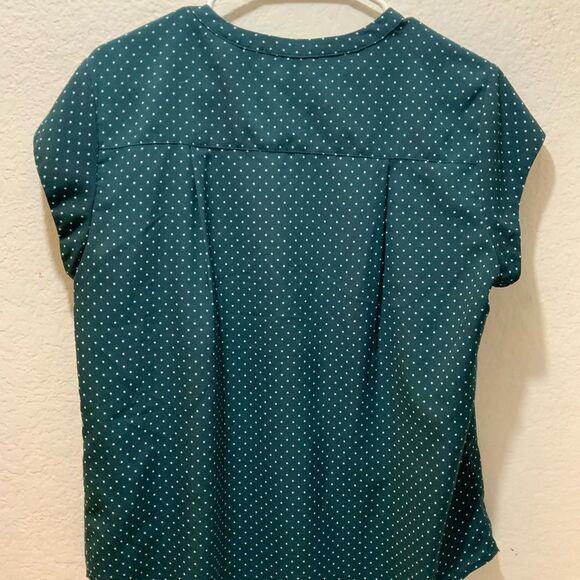 Fun2Fun Green Polka Dot Blouse size large T3 - Picture 4 of 6